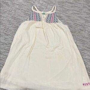 Roxy Cream Sundress with Colorful Embroidered Top